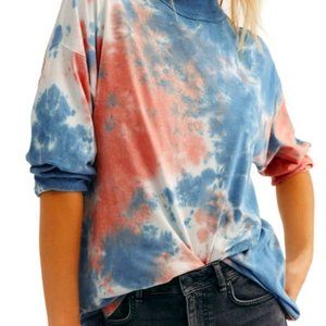 Free People Tie Dye Oversize Long Sleeve T-Shirt